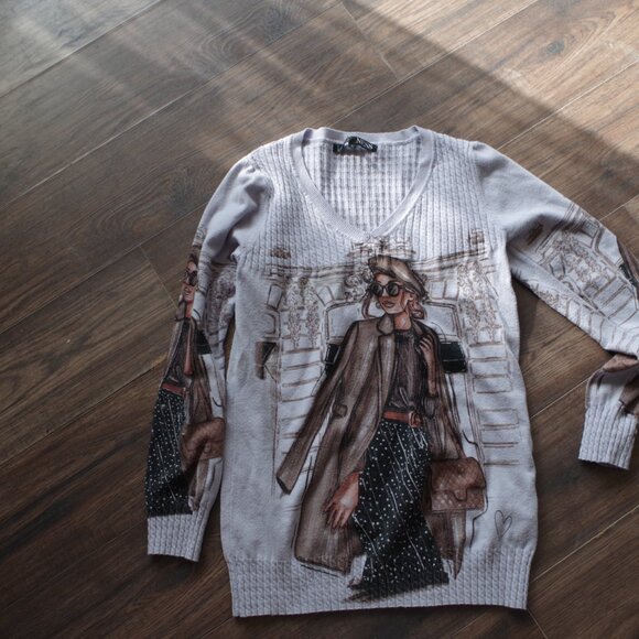 Cute Fashion Paris Ladies Sweater - Picture 2 of 6